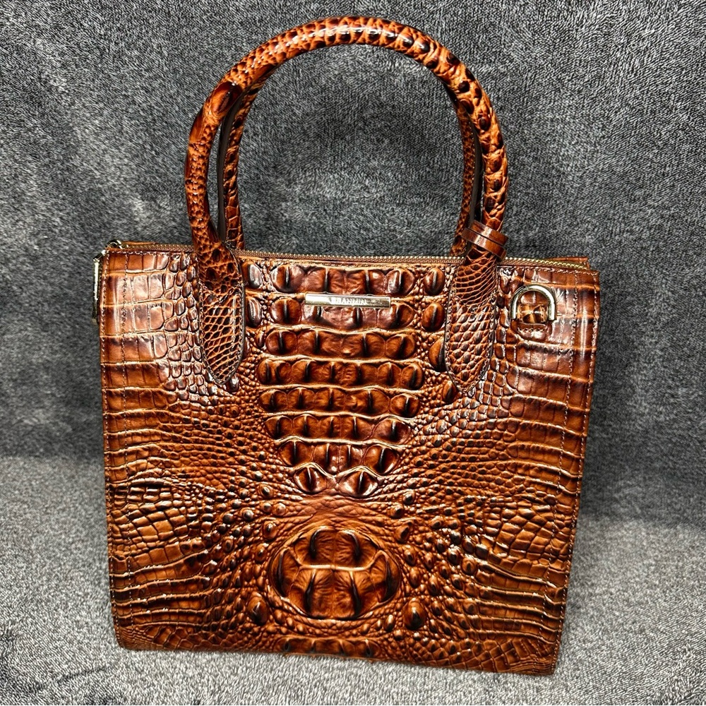 Brahmin Brown Crocodile Embossed Tote